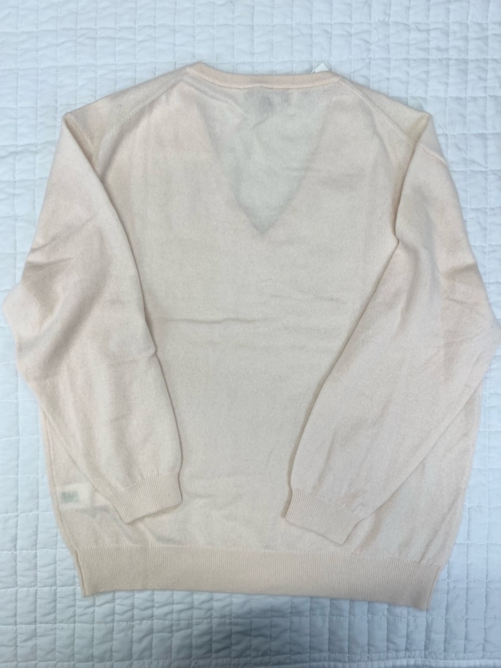 J. Crew Cashmere Relaxed V neck Sweater in Heather Muslin Beige Size Small - Picture 10 of 10